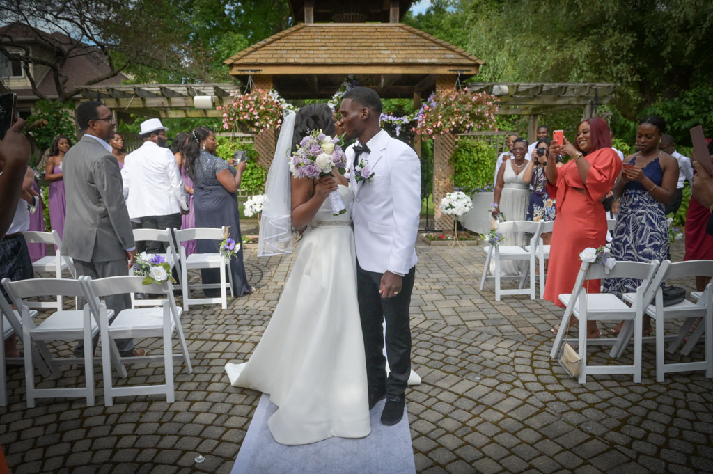 Bride and Groom kiss