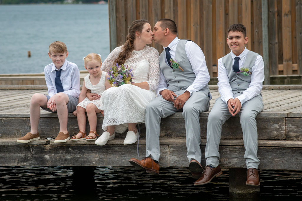 Bride and Groom with Family